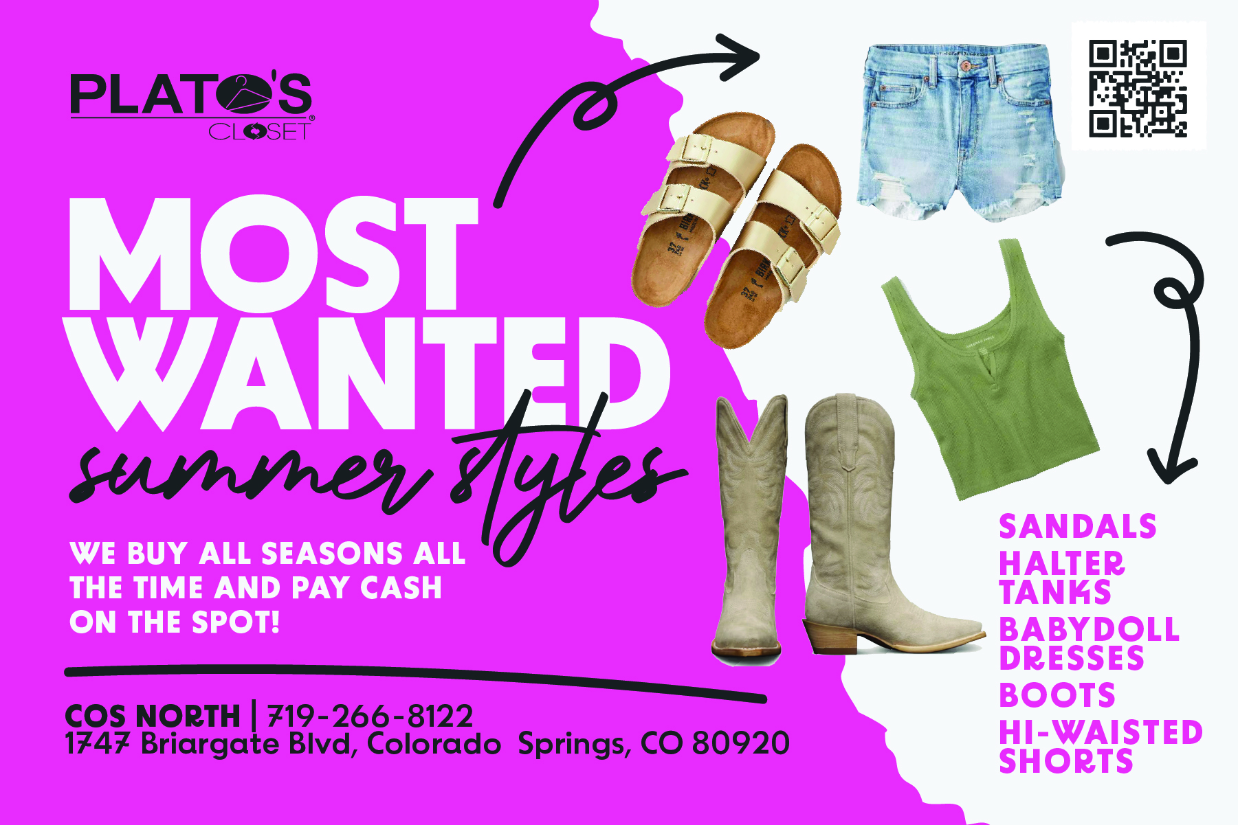 Summer clothes on a colorful background